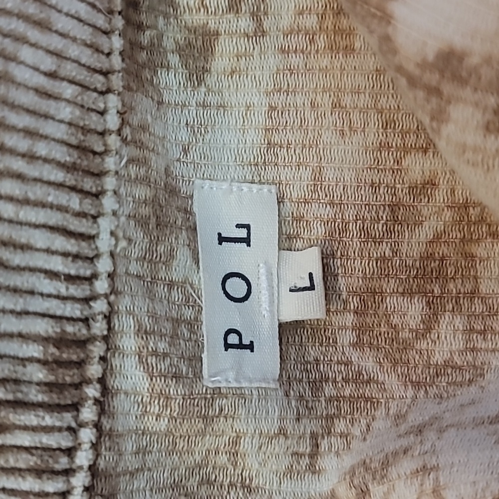 POL Acid Wash Corduroy Studded Jacket Tan Cream Frayed Boho Grunge HFJ11 Large - Picture 12 of 16